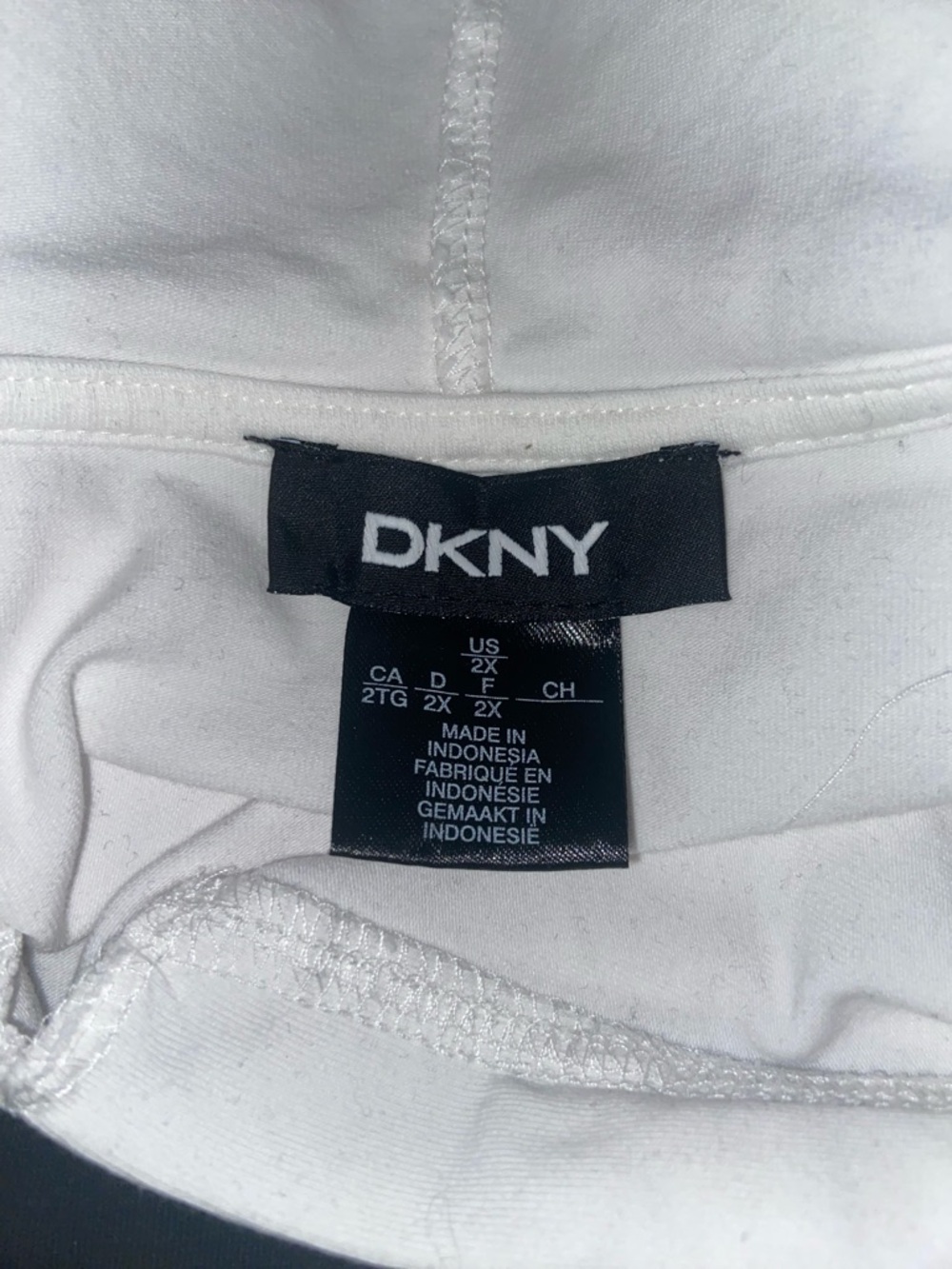 DKNY White and Black Logo Hooded Tee - Picture 4 of 4